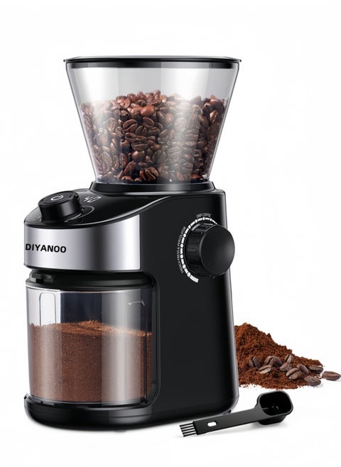Electric Burr Coffee Grinder 2.0  Adjustable Burr Grinder  25 Precise Grind Settings Suitable for 2 14 Cups Black