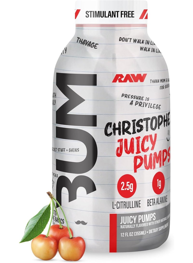 RAW Ready to Drink Pre-Workout, Juicy Pumps (White Cherry) - Zero-Sugar Energy Supplement - Image 1