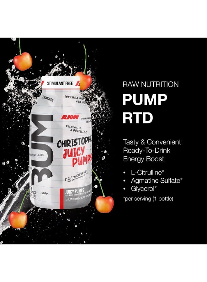 RAW Ready to Drink Pre-Workout, Juicy Pumps (White Cherry) - Zero-Sugar Energy Supplement - Image 2