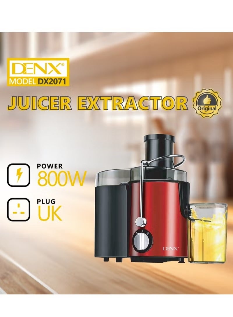 Denx DX2071 Electric Juicer with 800W Power and 500ml Capacity for Preparing Various Juices - Image 2