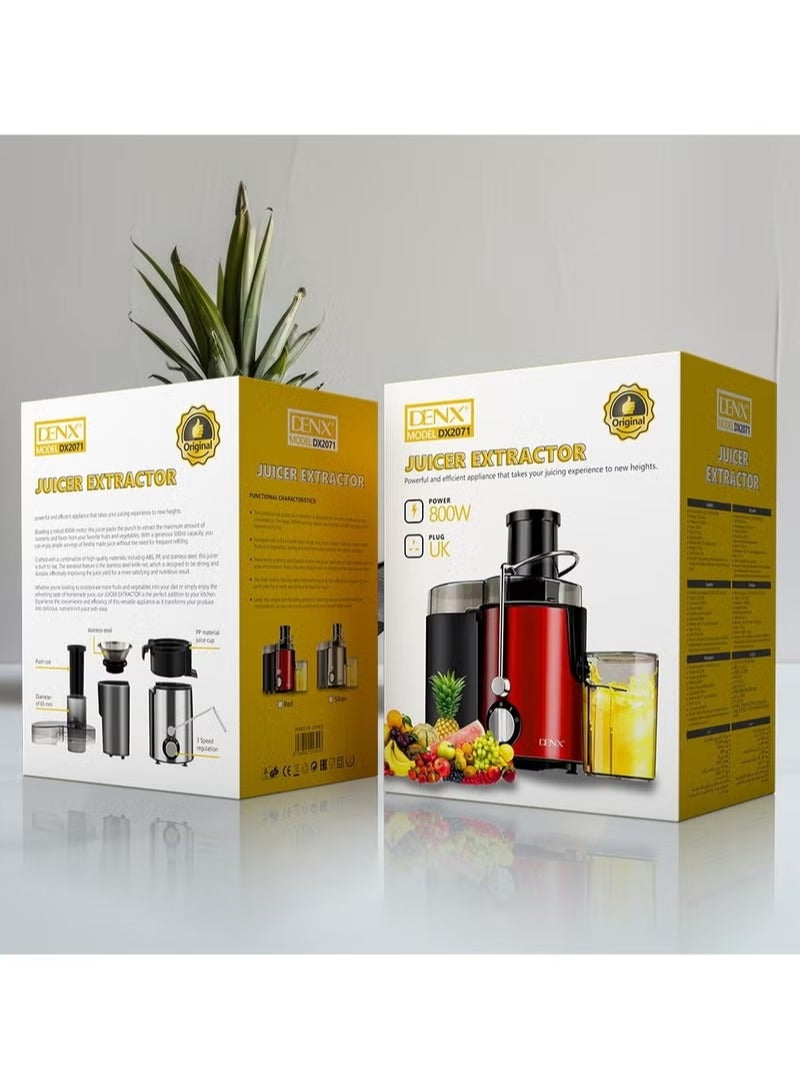 Denx DX2071 Electric Juicer with 800W Power and 500ml Capacity for Preparing Various Juices - Image 3