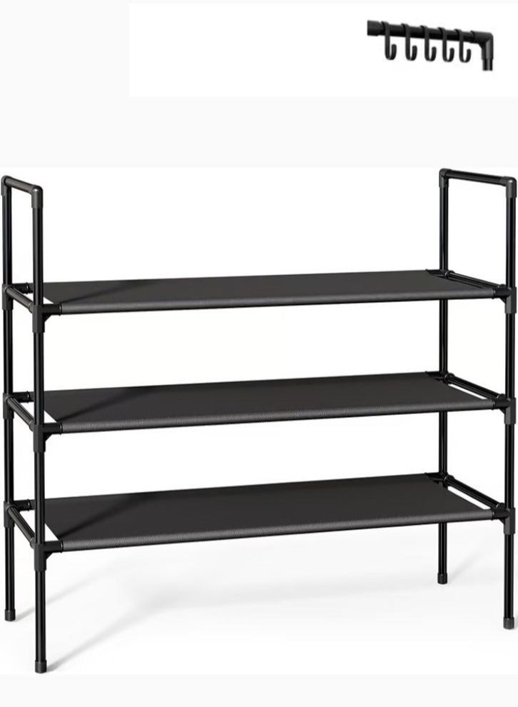 رفوف أحذية مزود بخمس علاقات منظم أحذية قابل للتكديس منظم تخزين أحذية قائم بذاته رف للأحذية الرياضية تخزين أحذية طويلة للمدخل الكراج السكن الجامعي والمساحات الصغيرة - Image 1