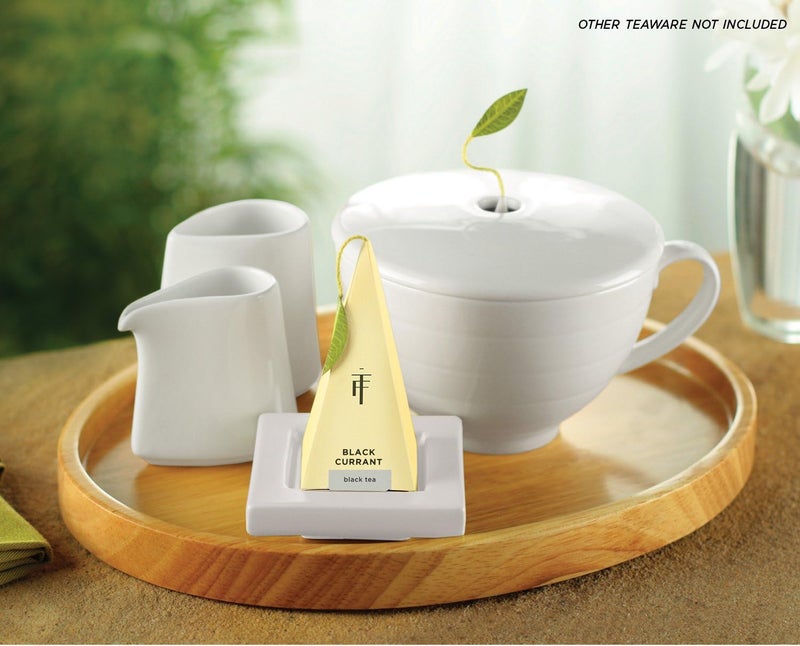 Tea Forte طقم موزع سكر أبيض من البورسلين الناعم 2 قطعة مع صنبور ووعاء كريمة، ملحقات بار الشاي والقهوة، طقم تقديم لشخص واحد، آمن للغسل في غسالة الصحون - Image 3