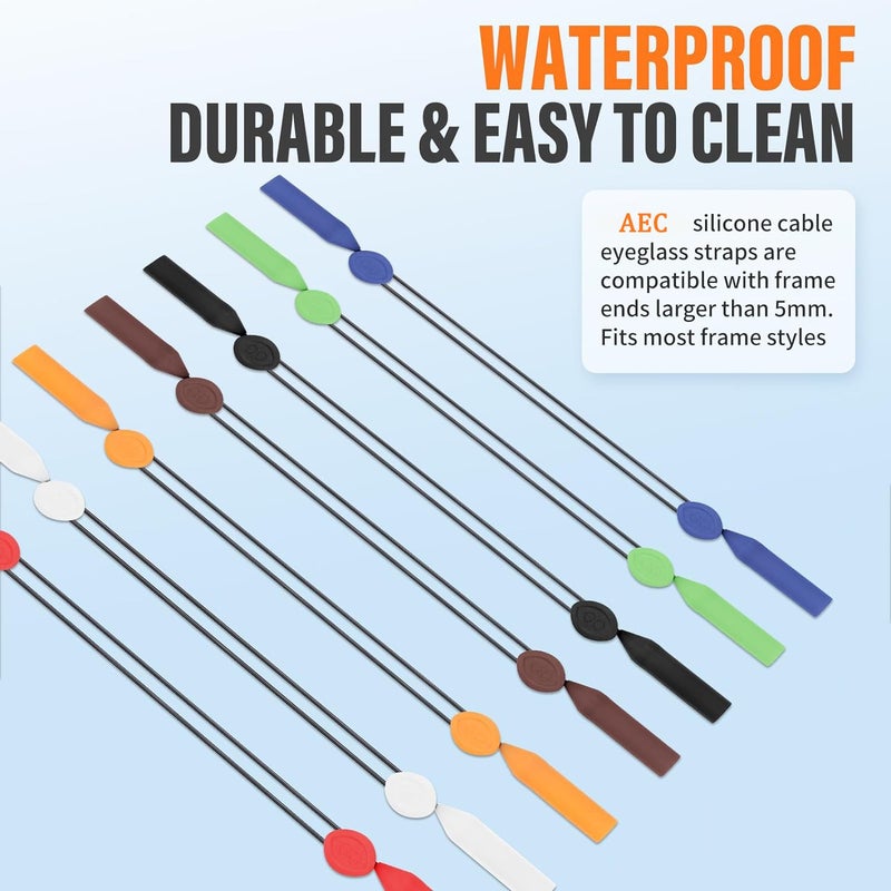 AEC Cable Zips Adjustable Sports Sunglasses Strap Eyeglasses Lanyard Retainer No Tail Anti Slip Glasses Holder Cord - Image 5