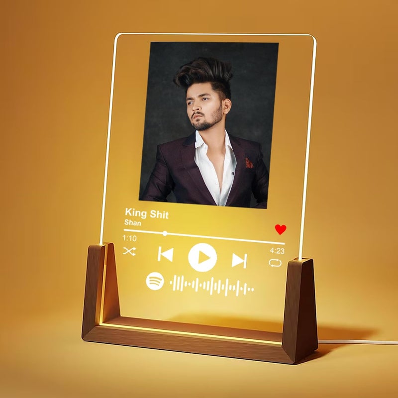 WEHATKE WEHATKE Customized Personalized Spotify Illusion Lamp with Photo and Spotify Song and Song QR for Scan and Play Gift for couuple Birthday Annevarsary and Any Special Occasison  - Image 2