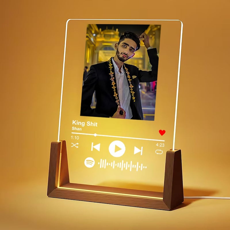 WEHATKE WEHATKE Customized Personalized Spotify Illusion Lamp with Photo and Spotify Song and Song QR for Scan and Play Gift for couuple Birthday Annevarsary and Any Special Occasison  - Image 3