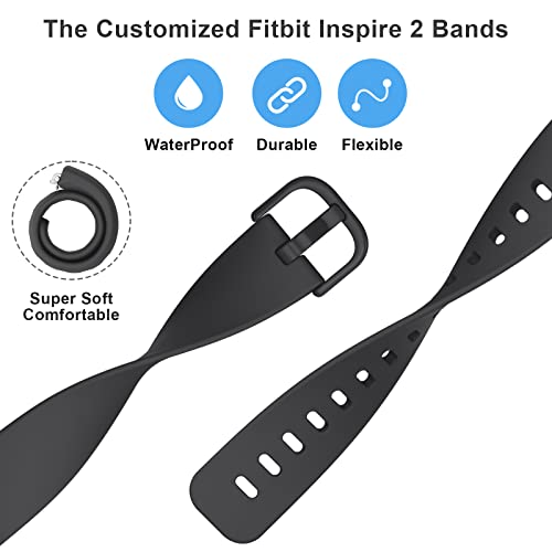 AK Band Compatible with Fitbit Inspire 2 Bands for Women Men, Adjustable Replacement Sport Wristbands Straps for Fitbit Inspire 2 / Ace 3 (Black) - Image 4