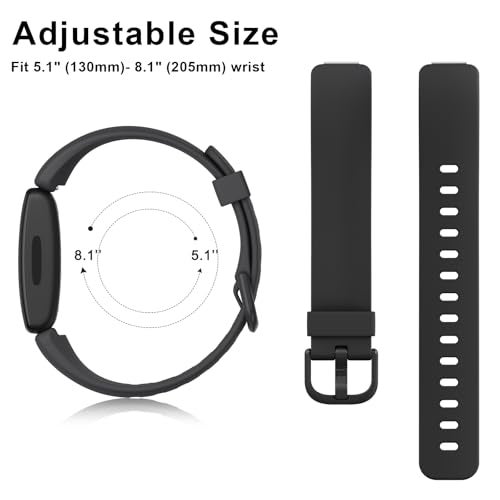 AK Band Compatible with Fitbit Inspire 2 Bands for Women Men, Adjustable Replacement Sport Wristbands Straps for Fitbit Inspire 2 / Ace 3 (Black) - Image 3