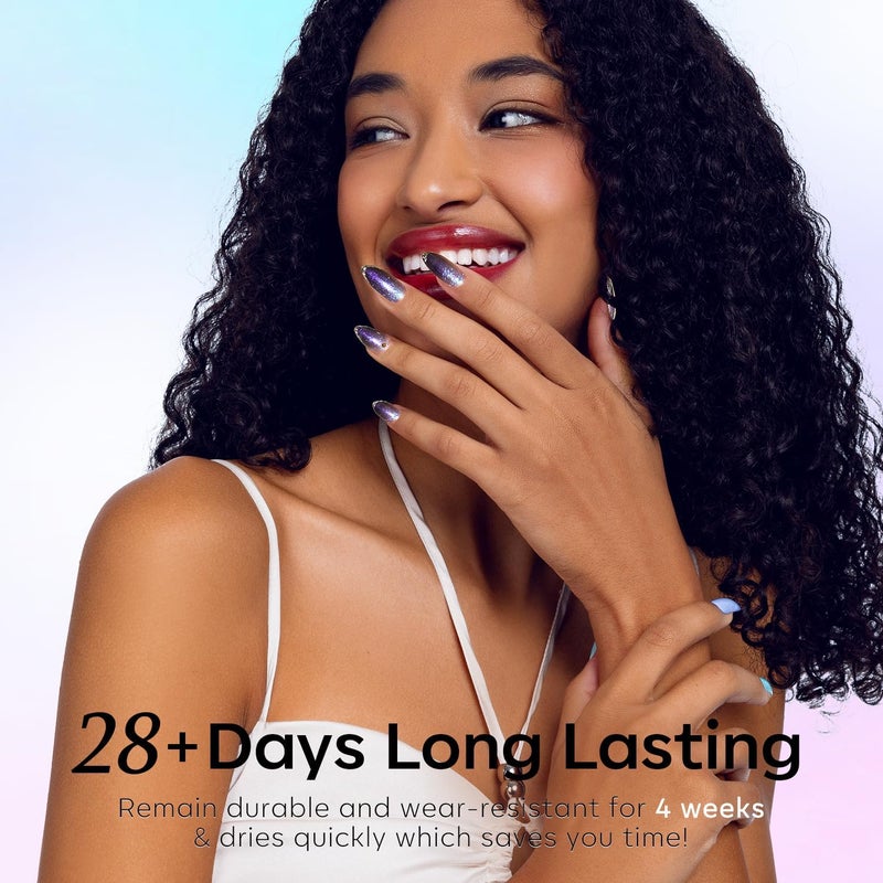 modelones Chameleon Gel Nail Polish Set- 6 Colors Valentines Winter Aurora Shimmer Glitter Gel Polish Kit Blue Green Purple Nail Gel Polish Soak Off LED Nail Lamp Nail Art Gel Kit DIY Salon Gift - Image 5