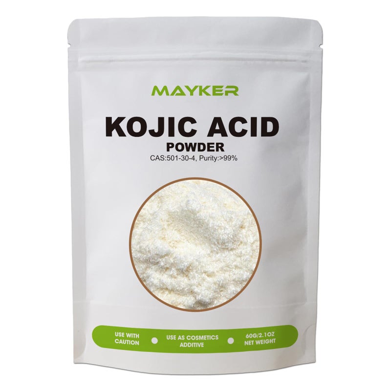 MAYKER Pure Kojic Acid Powder 21oz 60g Cosmetic Grade Natural and Versatile Skincare Ingredient for Soap Making Serums Lotions and Creams