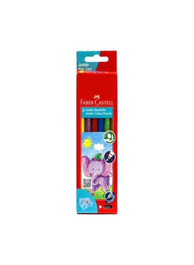 FABER-CASTELL FC Color Pencils Cart bx Jumbo 6cl w/Sharpener