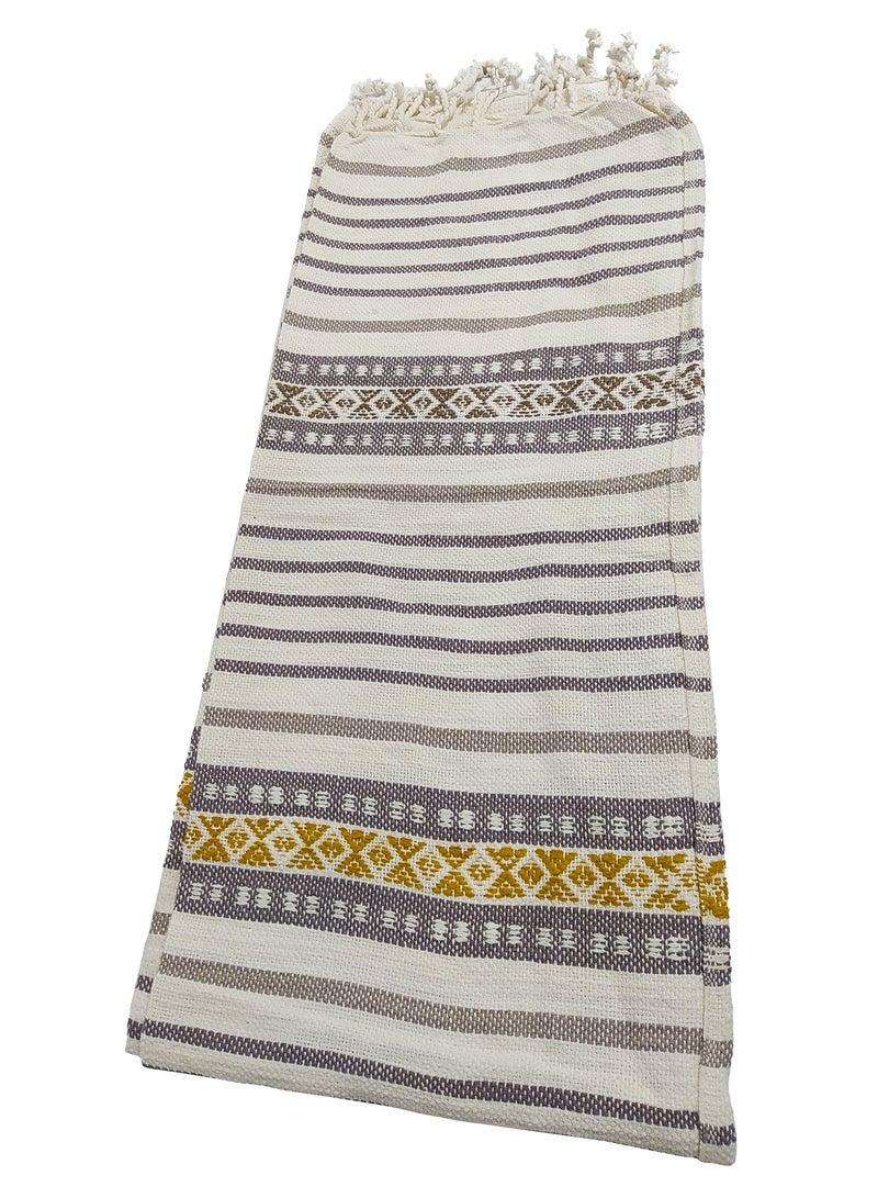 Handloom Cotton Bed Blanket Size 127 x 153 cm with an Elegant Design to Add a Touch of Luxury to Your Home. - Image 3