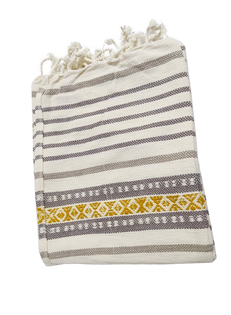 Handloom Cotton Bed Blanket Size 127 x 153 cm with an Elegant Design to Add a Touch of Luxury to Your Home. - Image 4