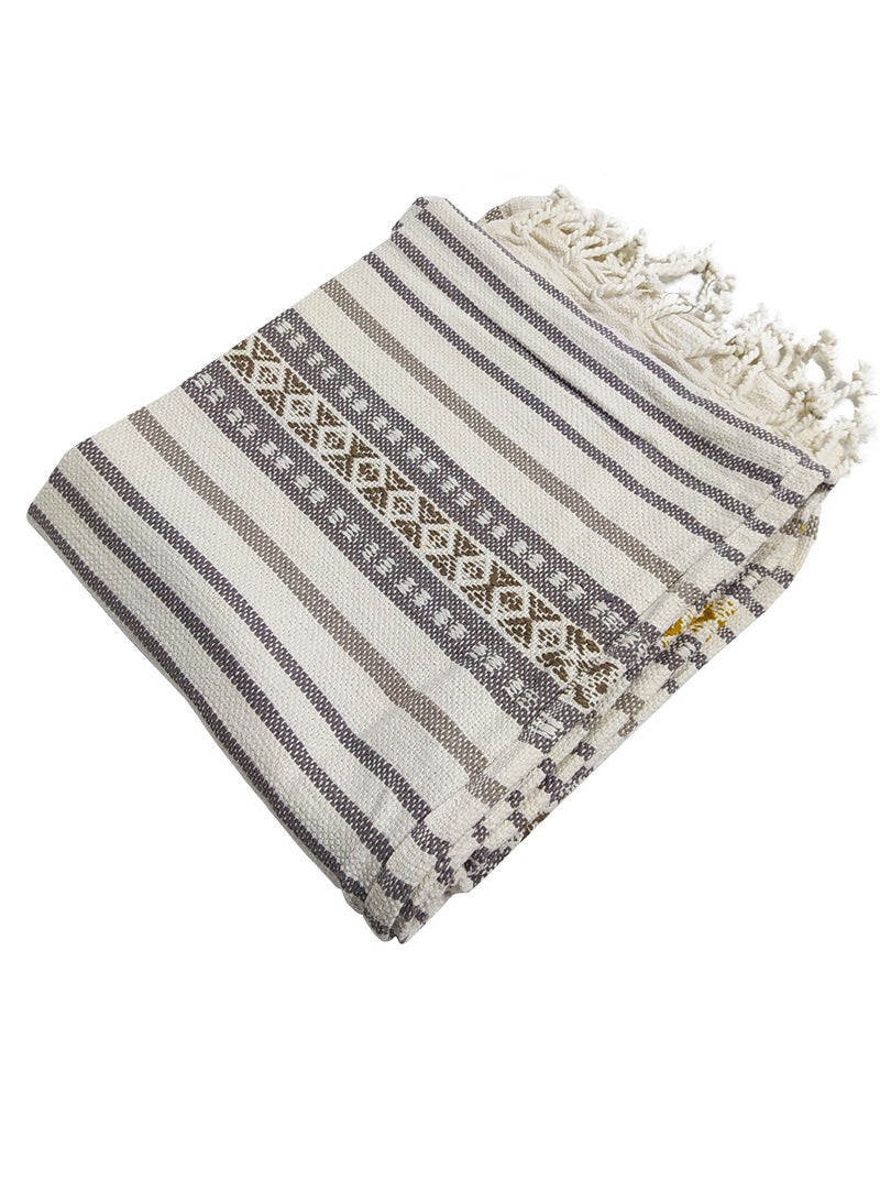 Handloom Cotton Bed Blanket Size 127 x 153 cm with an Elegant Design to Add a Touch of Luxury to Your Home. - Image 2