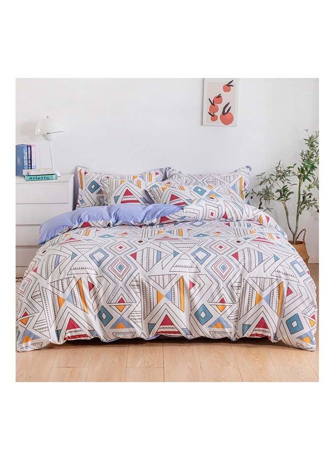 RISHAHOME 6-Piece Double Size Duvet Cover Set Microfiber Cararra 1 Duvet Cover 200x230 cm, 1 Flat Sheet 220x280 cm, 4 Pillow Cover 48x74 cm Multicolour  - Image 1