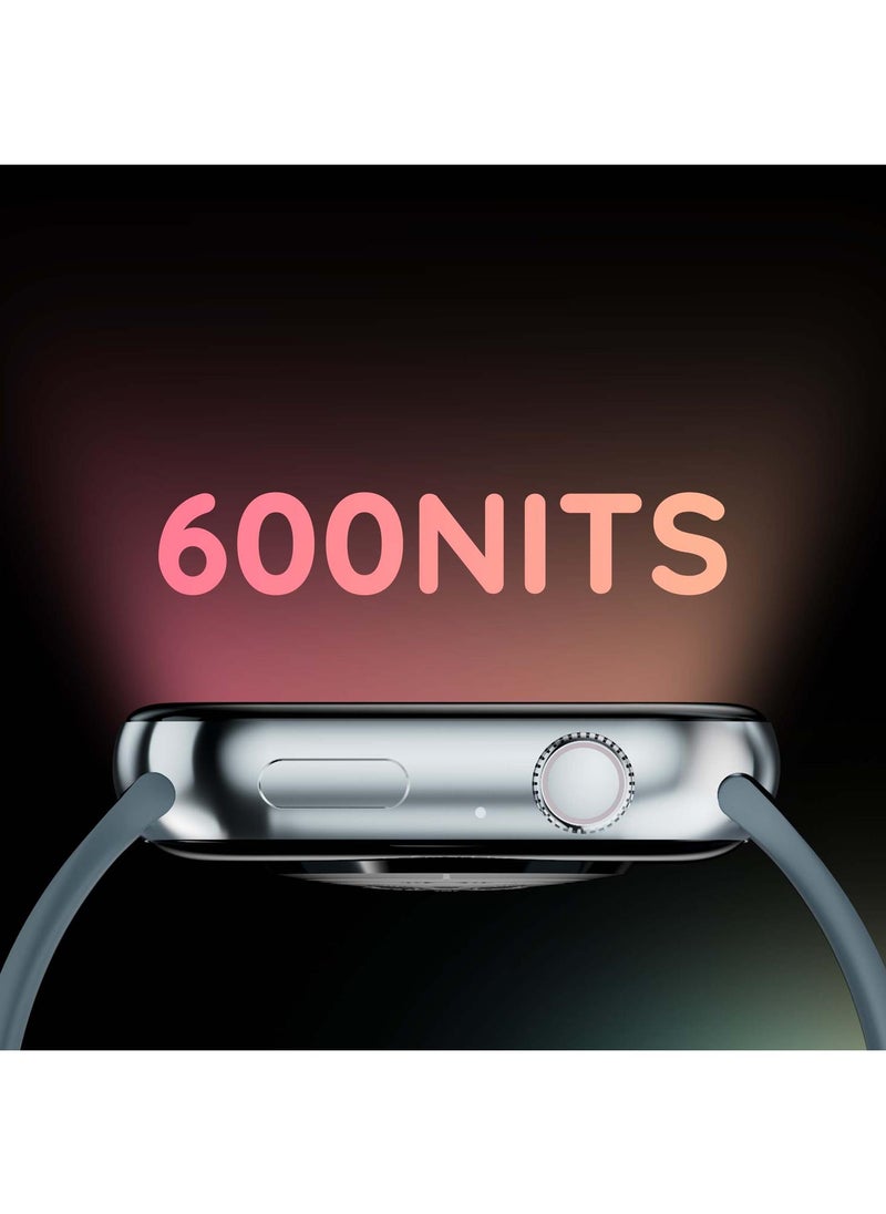 Pebble Cosmos Grande 2.1" Smartwatch for Men and Women, Largest Display, High-Resolution 480x546, Bluetooth Calling, Wireless Charging, GPS Trajectory - Evening Grey  - Image 3