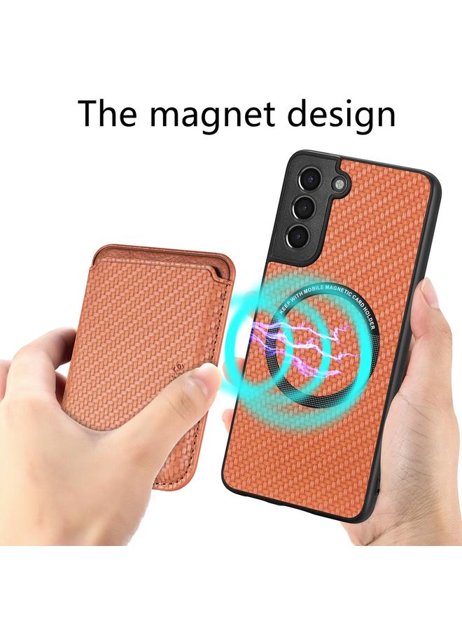 erorex Case For Samsung Galaxy S21+ 5G Carbon Fiber Leather Card Magsafe Magnetic Phone Case - Image 5