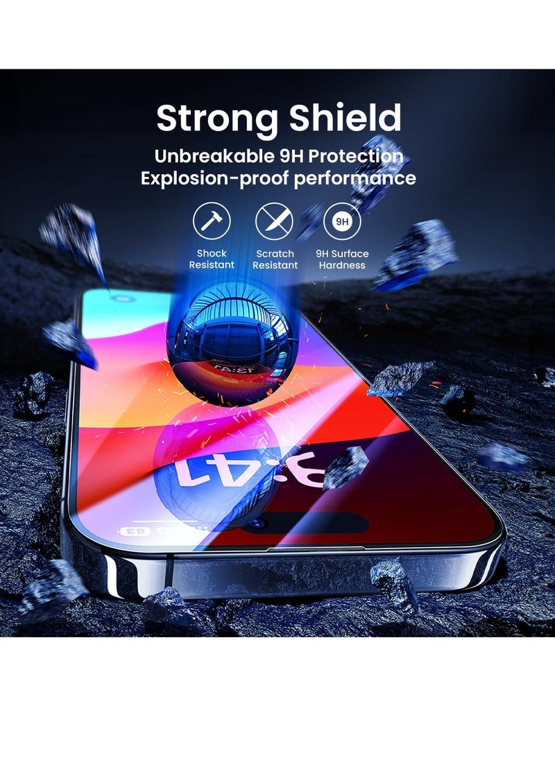 Brave Premium Screen Protector for iPhone 15 Pro Max 6.7 inch, 9H Hardness Tempered Glass with Easy Installation Tray, 3D Edge-to-Edge Full Coverage, Bubble-Free Application, Scratch-Resistant Surface, Anti-Fingerprint Coating, HD Clarity, Ultra-Slim Design, High Touch Response, Case Compatible, Crystal Clear Display  - Image 2