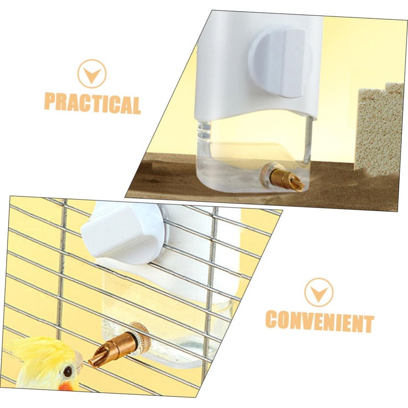 White Outdoor Bird Water Feeder And Drinker With Tap For Parrot Pigeon Cage Pet Supply - Image 5