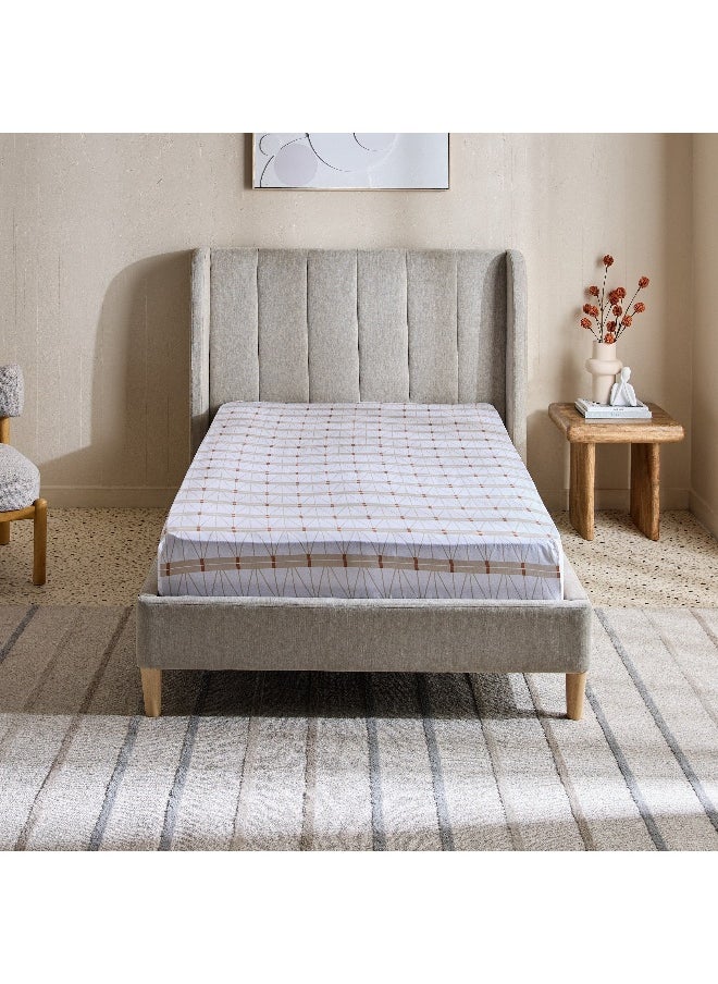 Home Box Malta Lattice Printed Cotton Twin Flat Sheet - 170x260 cm  - Image 3