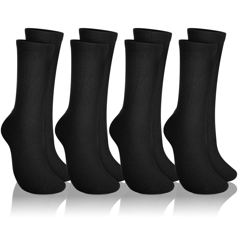 Cutecrop 4 Pairs Alpaca Wool Socks for Women Men Thermal Winter Hunting Socks Moisture Wicking Hiking(8-10,Crew,Black) - Image 1