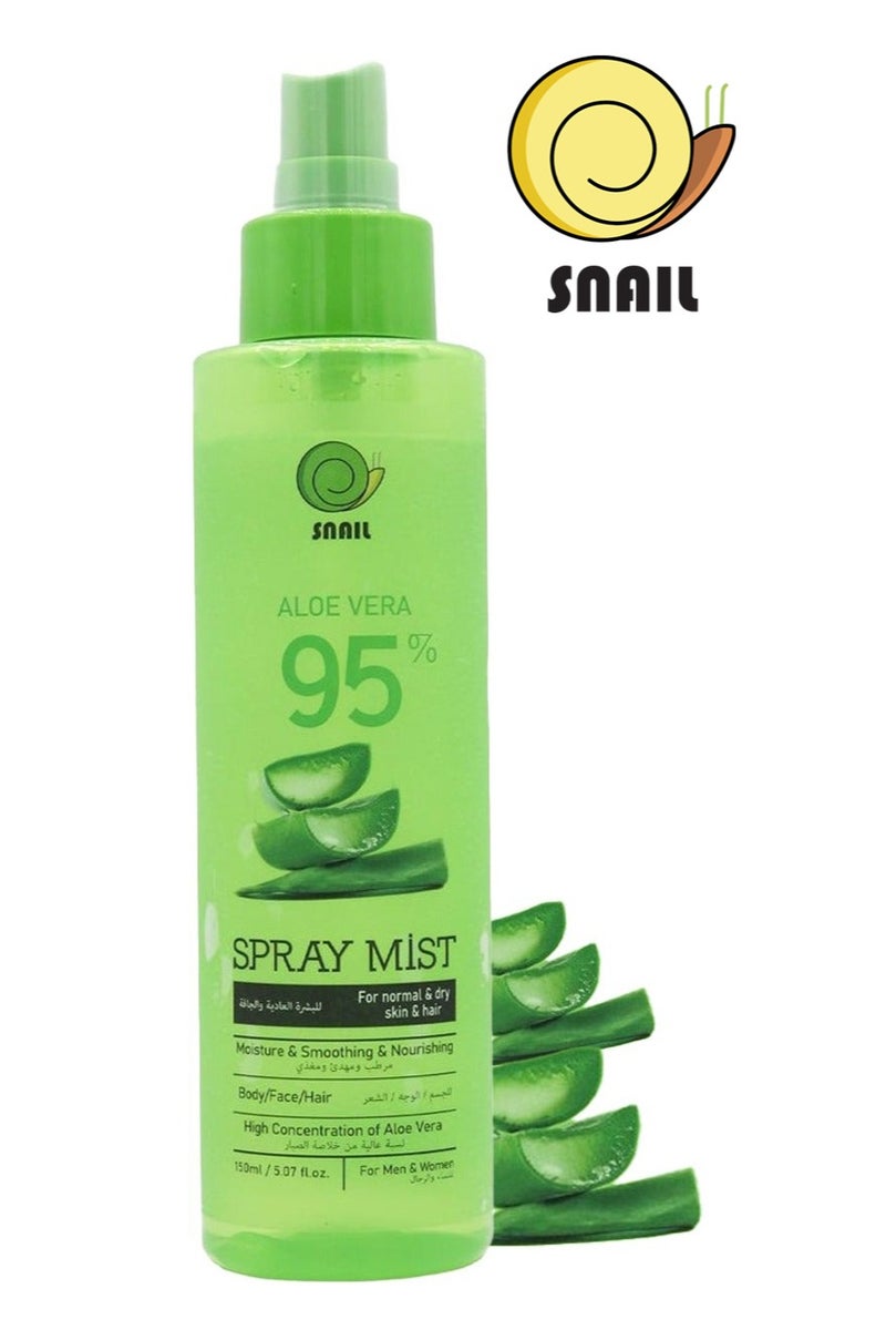SNAIL Snail Aloe Vera 95% Spray Mist Moisture & Smoothing & Nourishing 150ml  - Image 1