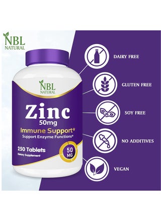 Zinc Gluconate 50mg Supports Wellness Immune System and Reproductive Health 250 Tablets - view 5