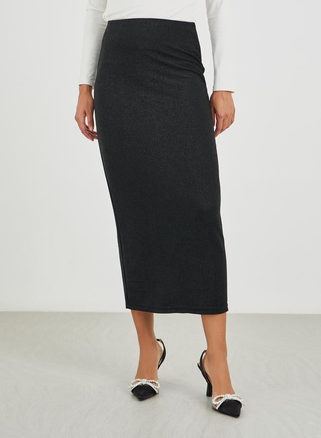 Styli Styli Shimmer Knit Bodycon Maxi Skirt  - Image 2