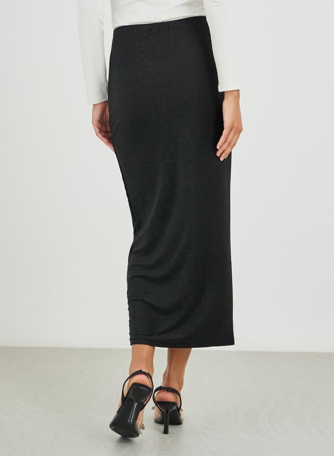 Styli Styli Shimmer Knit Bodycon Maxi Skirt  - Image 4