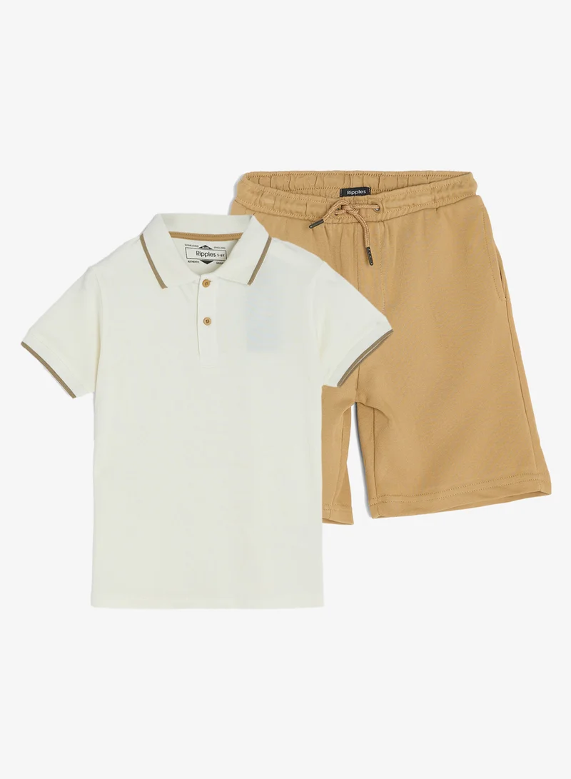 ريبلز مع نمشي Boys Short Sleeves Polo T-Shirt & Shorts Set