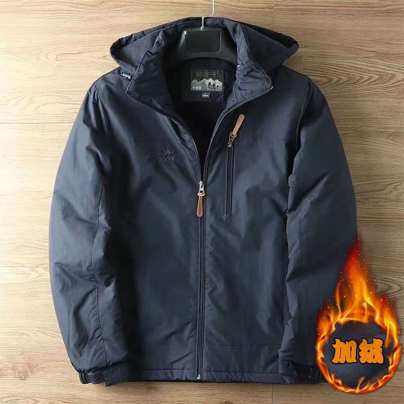 Science And Technology Three Defense! High Density Windproof Waterproof! Men'S Outdoor Casual Fleece-Lined Thickened Workwear Jacket Trendy - Image 5
