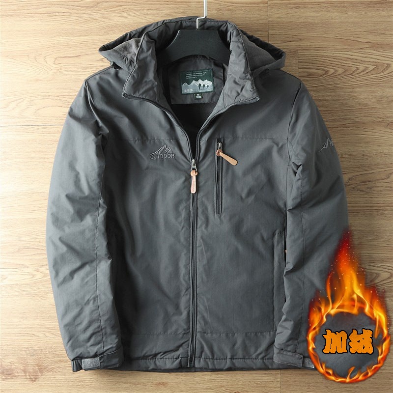 Science And Technology Three Defense! High Density Windproof Waterproof! Men'S Outdoor Casual Fleece-Lined Thickened Workwear Jacket Trendy - Image 1