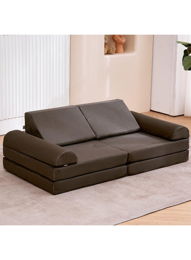 jela Kids Couch Safety Certified Play Couch Soft Kids Sofa with Machine Washable Cover Thick Foam Fort Building Kit for Playroom and Indoor - Image 2