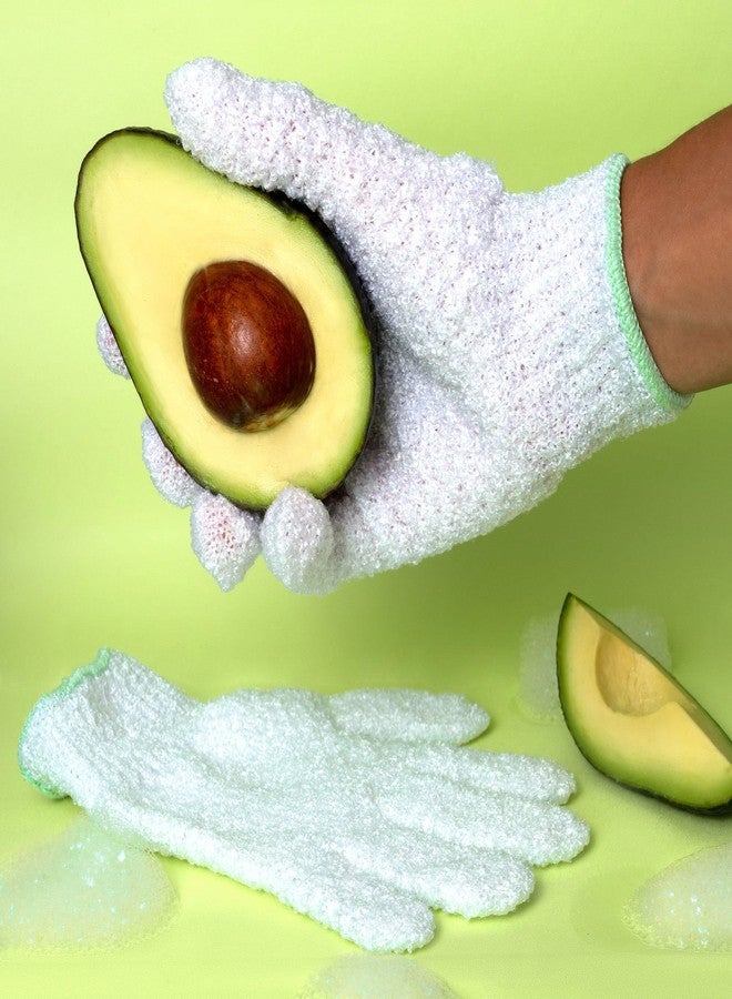 EcoTools Gentle Bath + Shower Gloves, Exfoliating Gloves Remove Dead Skin & Cleanse The Whole Body, Bath Gloves Infused with Avocado Oil to Scrub & Hydrate, Cruelty Free, 1 Pair (2 Gloves) - Image 5