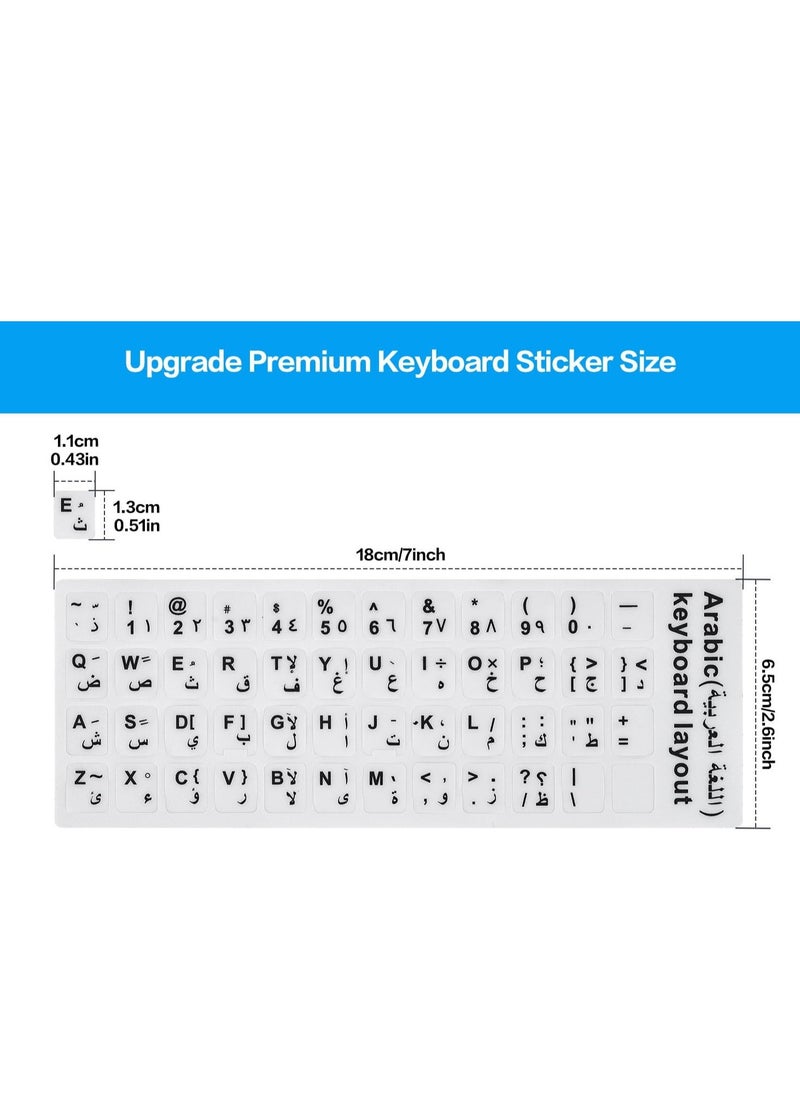 Generic - Arabic Keyboard Stickers, Arabic-English Keyboard Letters Replacement Stickers with Black Font on White Background for Laptop Desktop Computer, Matte Arabic Alphabet Sticker - Image 1
