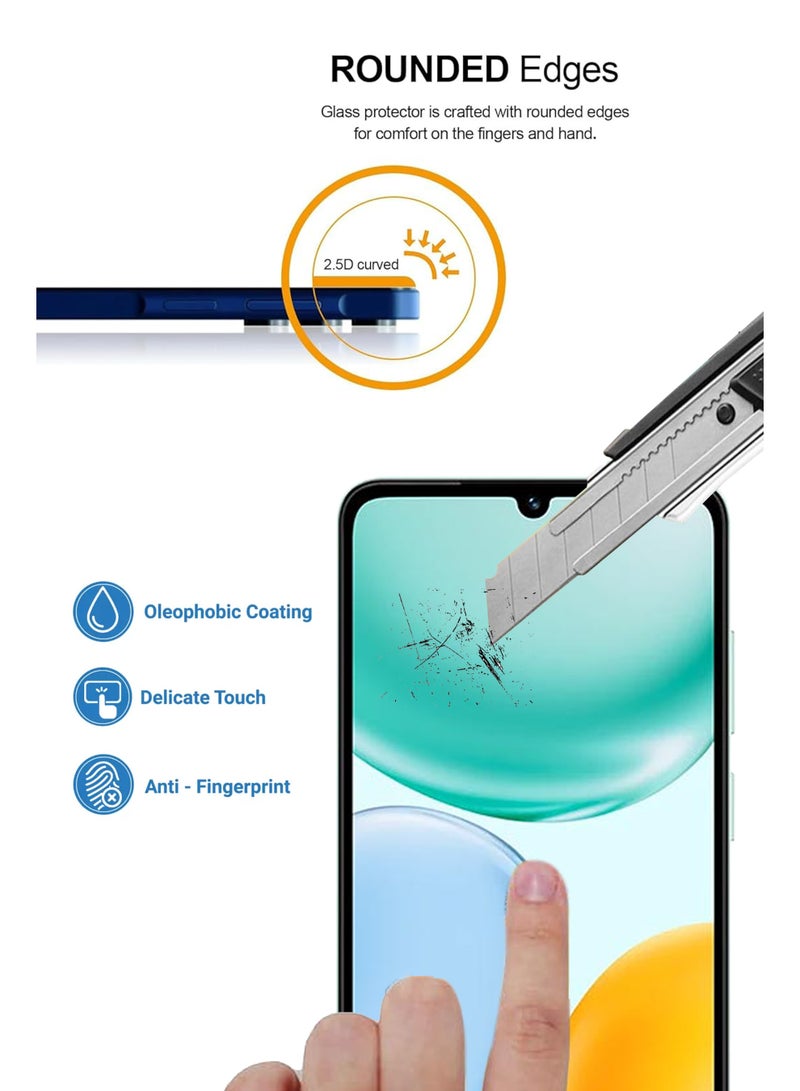 For Honor X5c / X5c Plus - Tempered Glass Screen Protector - Advanced Border-Less Full Edge to Edge ,Shatterproof , High Responsiveness , Higher Transparency , Quick to Install ,Anti-scratch and Bubble-free Screen Protector - Image 4