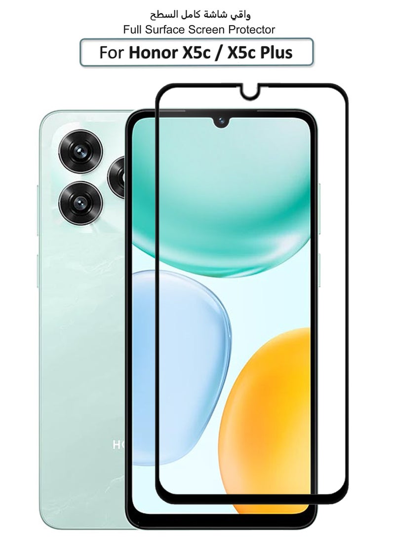 For Honor X5c / X5c Plus - Tempered Glass Screen Protector - Advanced Border-Less Full Edge to Edge ,Shatterproof , High Responsiveness , Higher Transparency , Quick to Install ,Anti-scratch and Bubble-free Screen Protector - Image 1