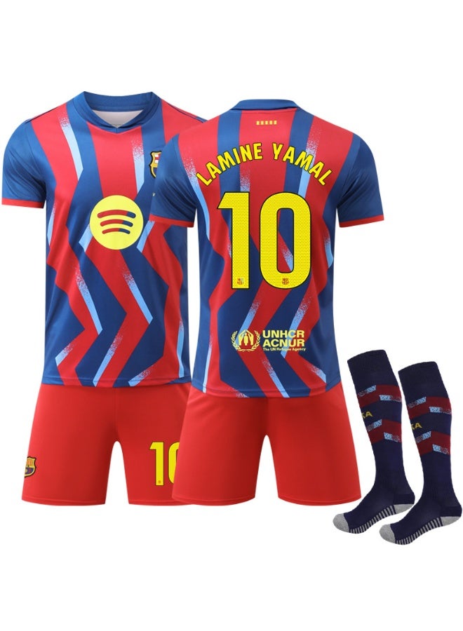 Barcelona 2025-2026 season Barcelona  #10 LAMINE YAMAL football jersey shorts socks set children's size and adult size gifts for fans and friends - Image 1
