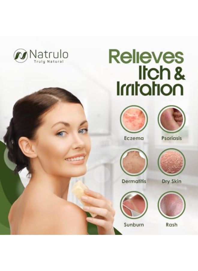 Natrulo Eczema Soap Bar for Face and Body All Natural Dermatitis Psoriasis Treatment for Dry Itchy Sensitive Skin Relief Gentle Detoxifying Healing AntiItch Oatmeal Goat Milk Wash for Kids Adults - Image 3