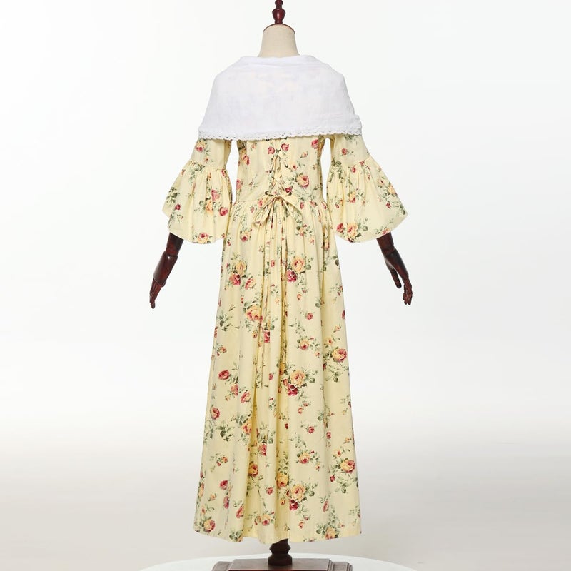 GRACEART Pioneer Woman Costume Colonial Prairie Dress for Women 100% Cotton - Image 3