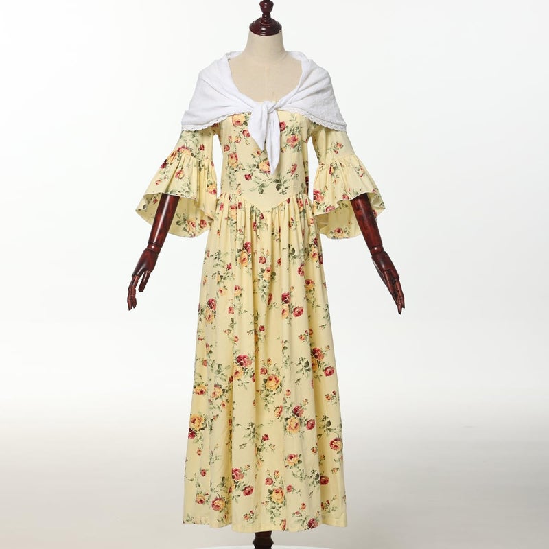 GRACEART Pioneer Woman Costume Colonial Prairie Dress for Women 100% Cotton - Image 2