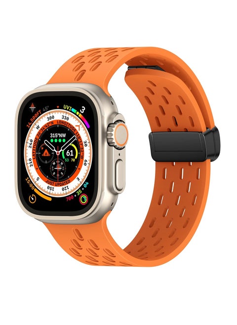 أربطة مغناطيسية لساعة Apple مقاس 41 مم 40 مم 38 مم، للنساء والرجال، إبزيم مغناطيسي ناعم من السيليكون يسمح بمرور الهواء لساعة رياضية iWatch Series SE 8 7 6 5 4 3 2 1