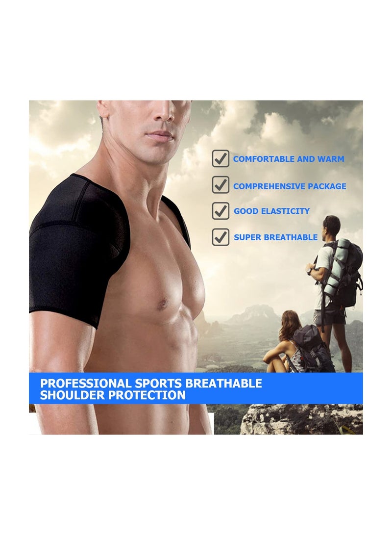SOLARAE Double Shoulder Support Brace, Warm Protector for Sleeping and Outdoor Activities, Relieves Chronic Tendinitis Pain, Breathable Sports Gear, Ideal for Lifting and Sports (XL Size) - Image 4