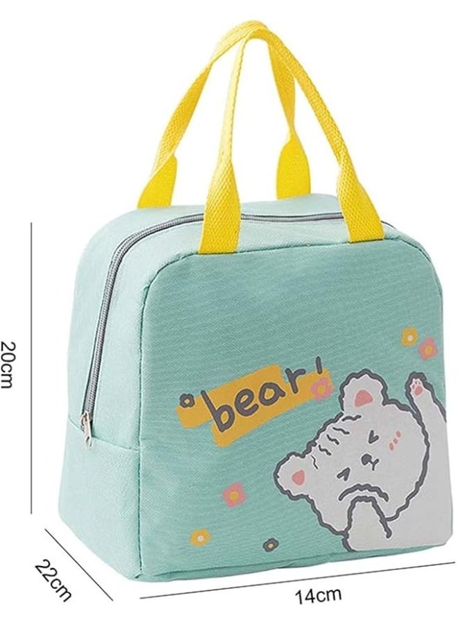 Spaceshoop Cute Cartoon Lunch Bags for Kids Reusable Insulated Lunch Box nurse student office worker lunch tote bag (Yellow)  - Image 5