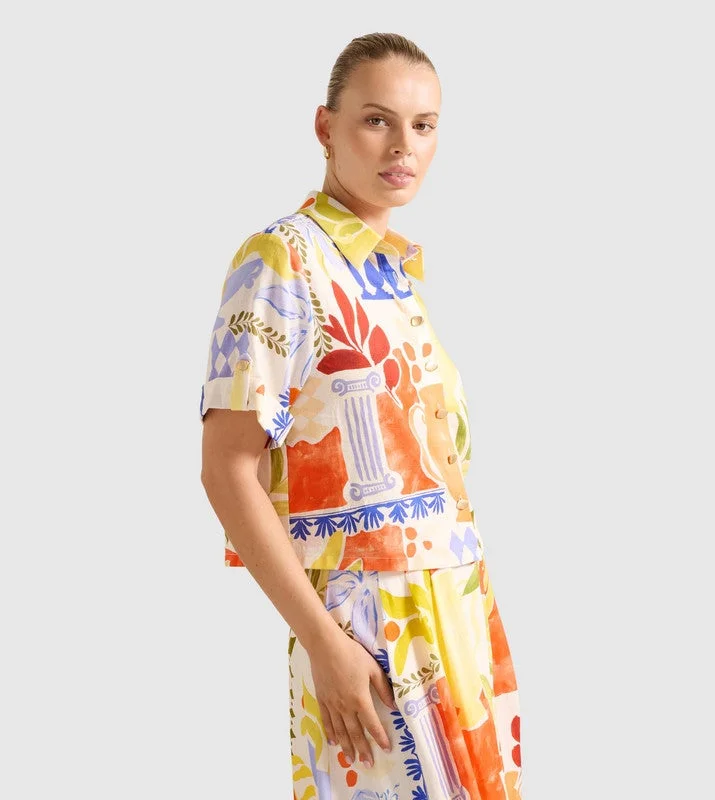 forever new  PERLA Printed Short Sleeves Shirt for Women | Best Price UAE