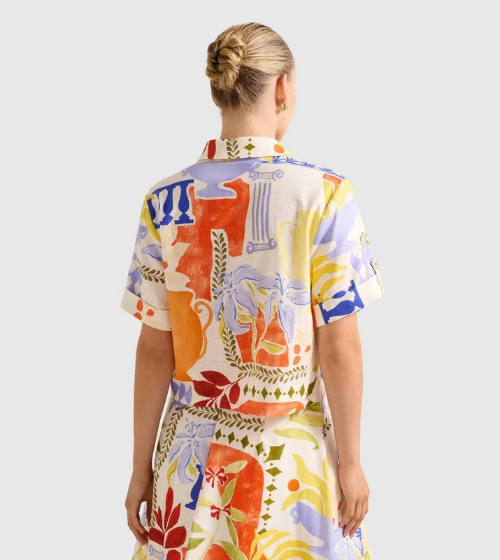 forever new  PERLA Printed Short Sleeves Shirt for Women | Best Price UAE