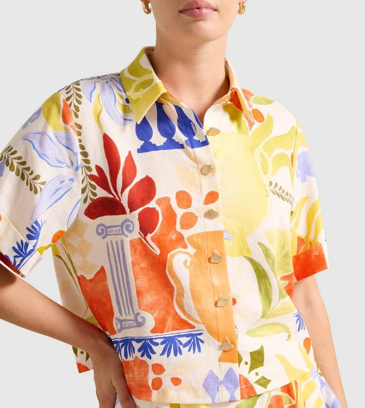 forever new  PERLA Printed Short Sleeves Shirt for Women | Best Price UAE