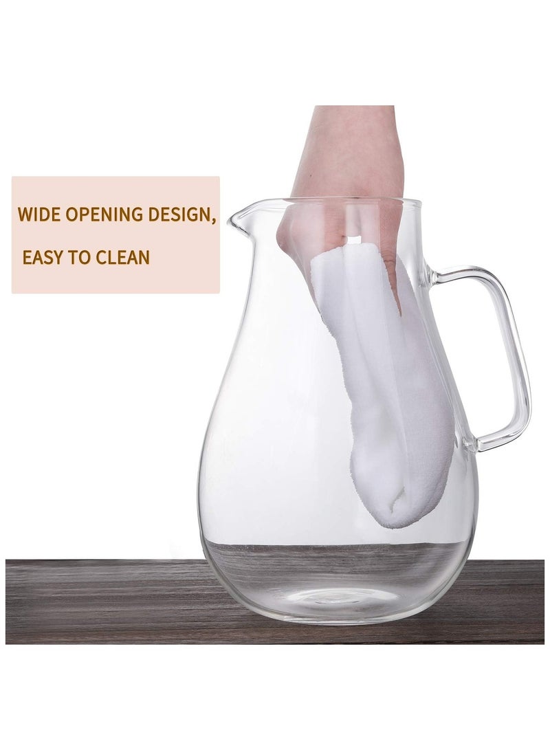 هيواري إبريق زجاجي من هايوير مع غطاء من الفولاذ المقاوم للصدأ، إبريق ماء بمقبض - Image 4