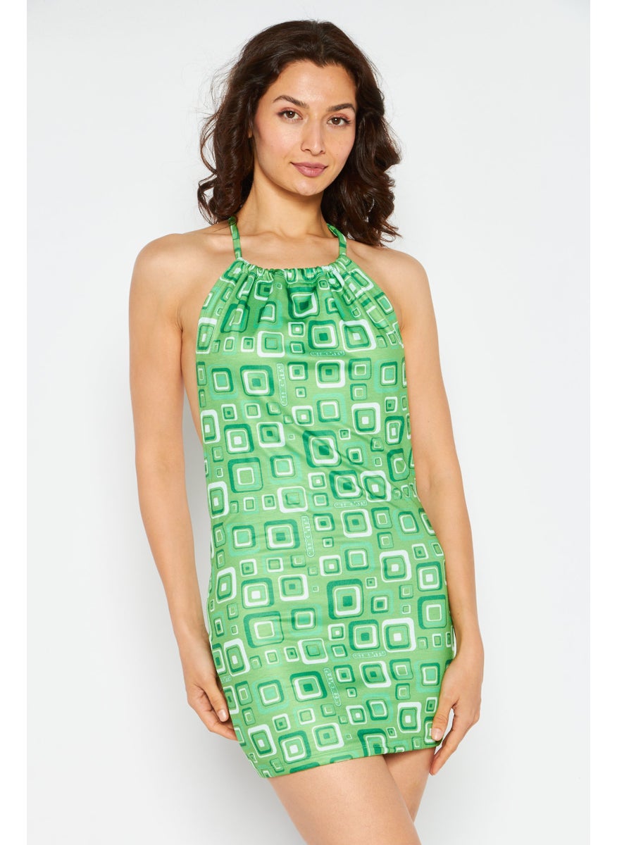 Women Allover Print Open Back Mini Dress, Green Combo - pzsku/ZAC3AF9702A122B9E2DDCZ/45/_/1726109215/843fdf4c-c885-4d26-b461-71f5b210671c