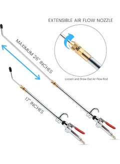 Neiko NEIKO 31122A High Flow Air Blow Gun, 17-26 Inch Extensible Air Nozzle Blow Gun, Pneumatic Air Compressor Accessories, Blow Gun Air Tool, Operating Pressure 80-120 PSI, 360 Degree Swivel Hook  - Image 3